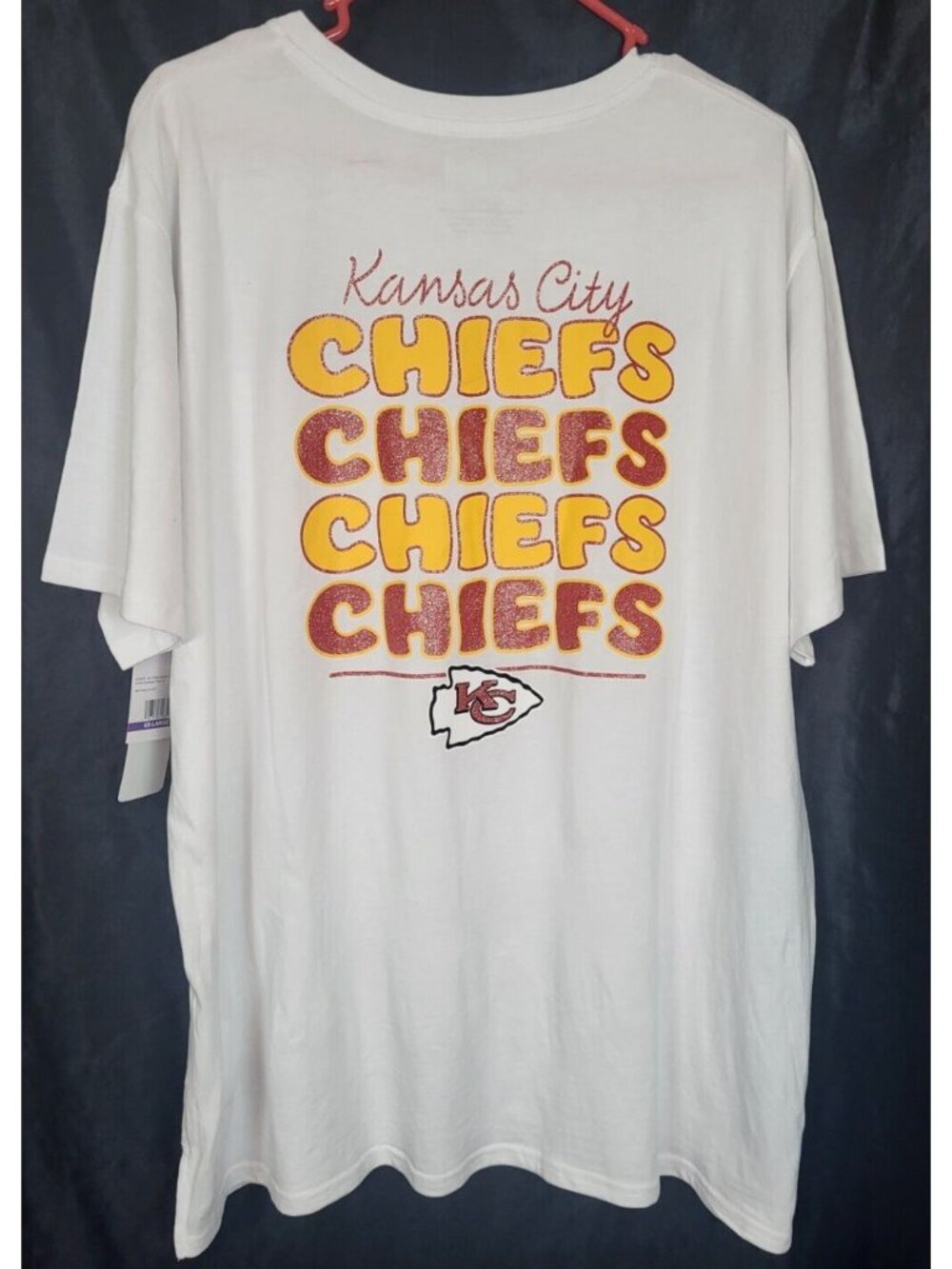 Kansas City Chiefs Glitter T- Shirt Women's 2XL Sparkly Blingy NWT! Football KC